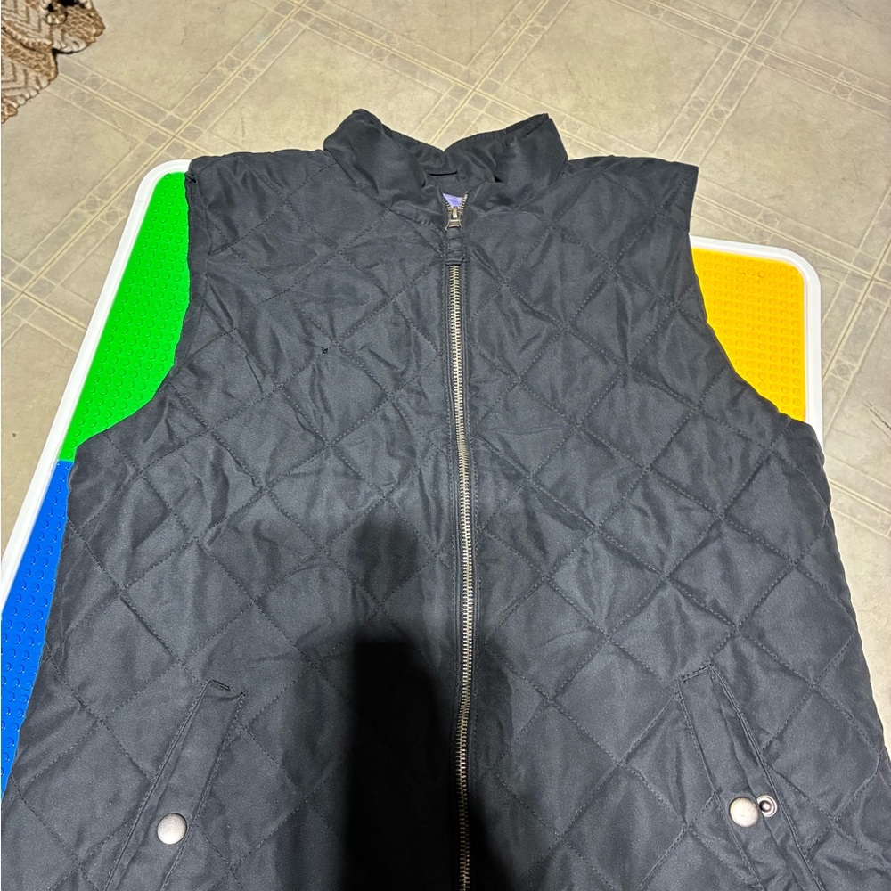 Laura Scott Black Quilted Vest
